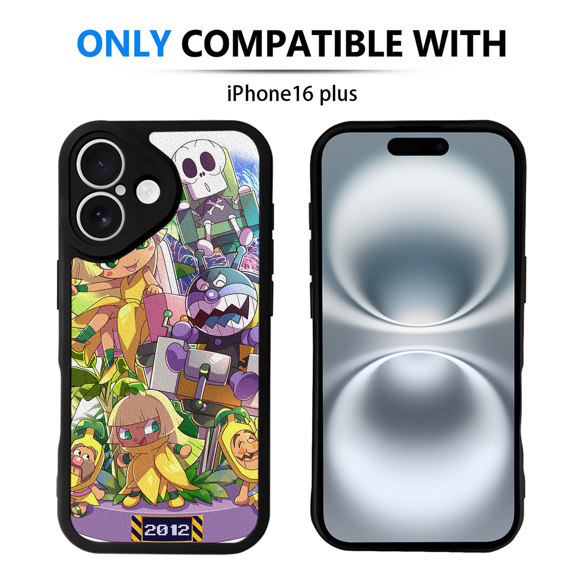 （画像用） アンパンマン Anpanman 【iPhone 16シリーズ対応】シリコンスマホケース（レザー調） 材質：シリコン